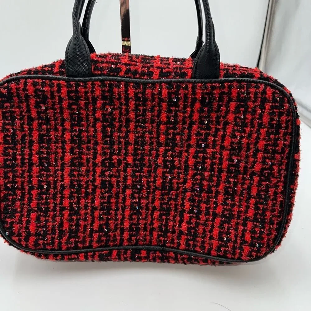 Nicole Miller Metallic Sparkle Tweed Cosmetic Case
